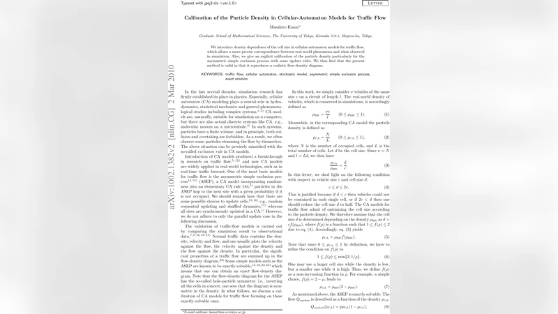 Calibration of the Particle Density in Cellular-Automaton Models for   Traffic Flow