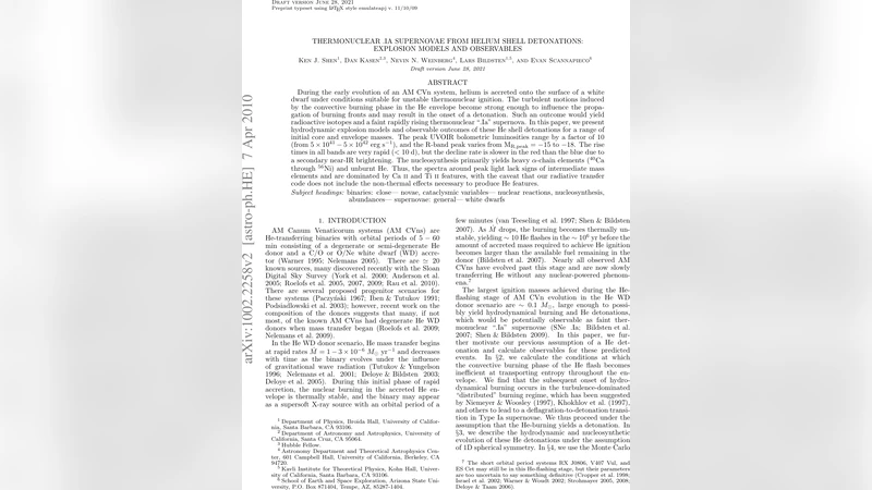 Thermonuclear .Ia Supernovae from Helium Shell Detonations: Explosion   Models and Observables