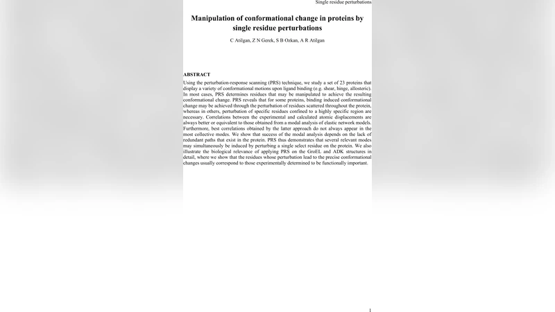 Manipulation of conformational change in proteins by single residue   perturbations