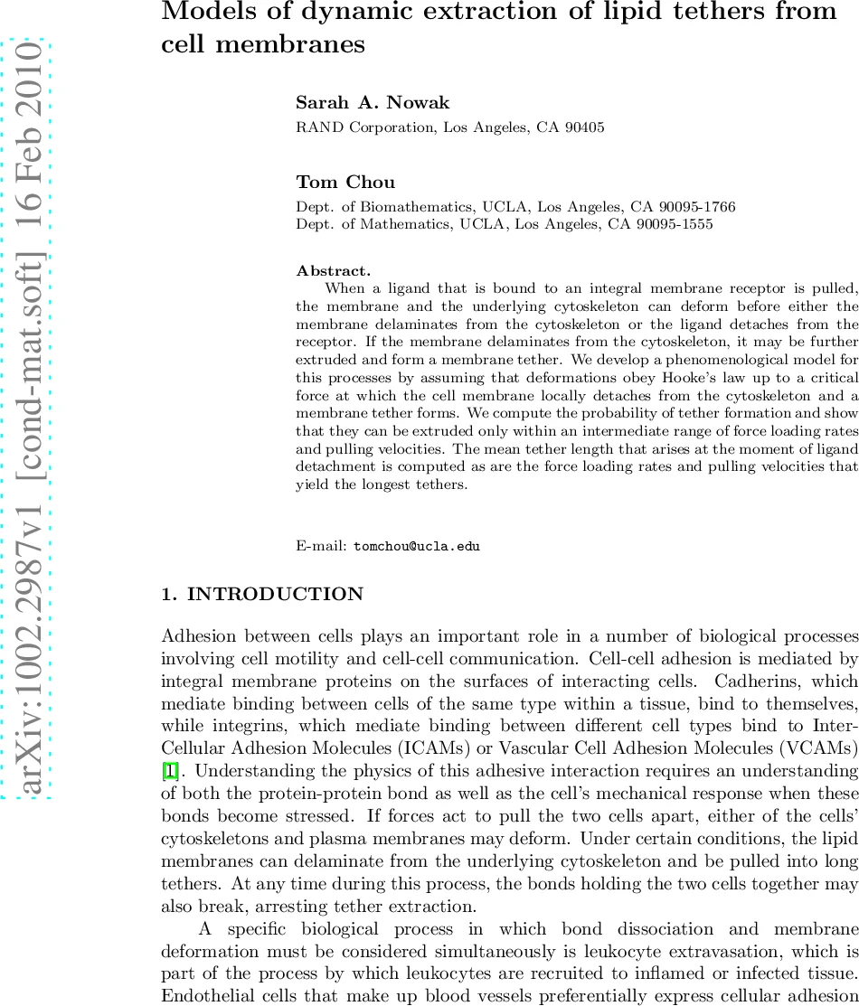 Models of dynamic extraction of lipid tethers from cell membranes