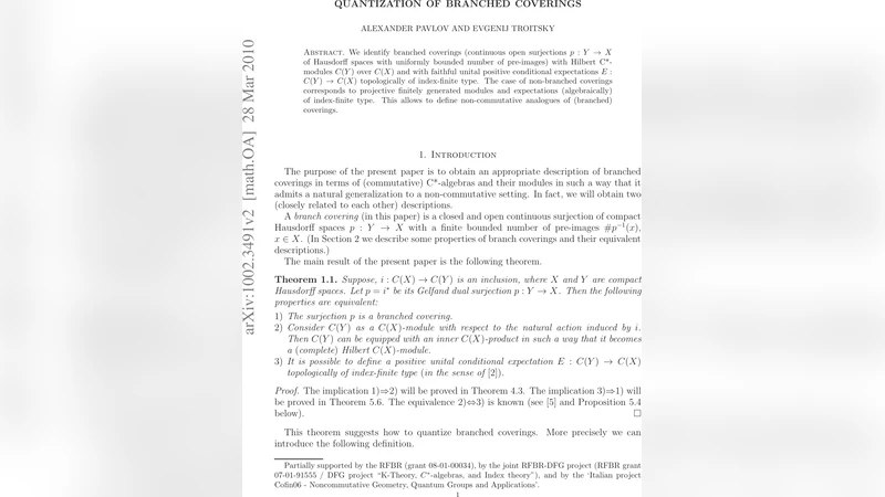 Quantization of branched coverings