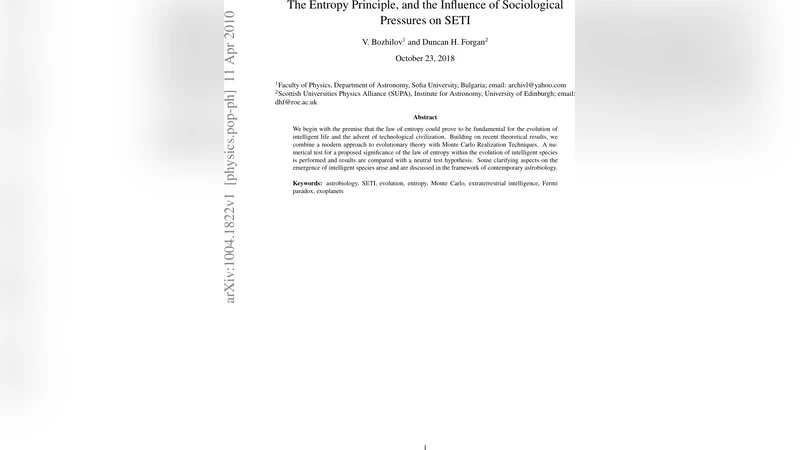 The Entropy Principle and the Influence of Sociological Pressures on   SETI