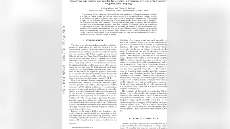 Identifying rare chaotic and regular trajectories in dynamical systems   with Lyapunov weighted path sampling