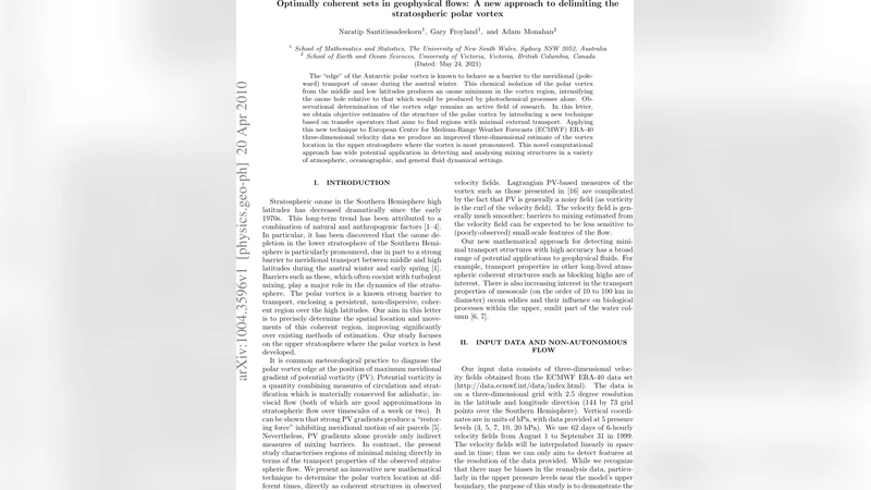 Optimally coherent sets in geophysical flows: A new approach to   delimiting the stratospheric polar vortex