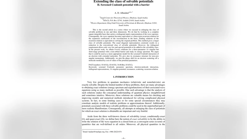 Extending the class of solvable potentials: II. Screened Coulomb   potential with a barrier