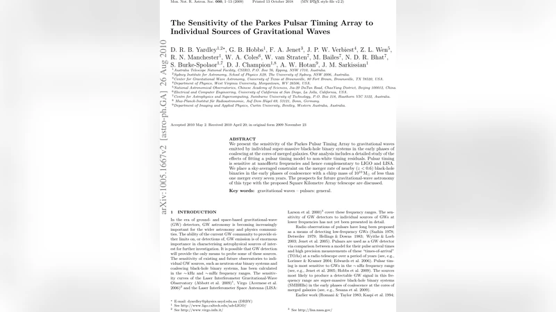 The Sensitivity of the Parkes Pulsar Timing Array to Individual Sources   of Gravitational Waves