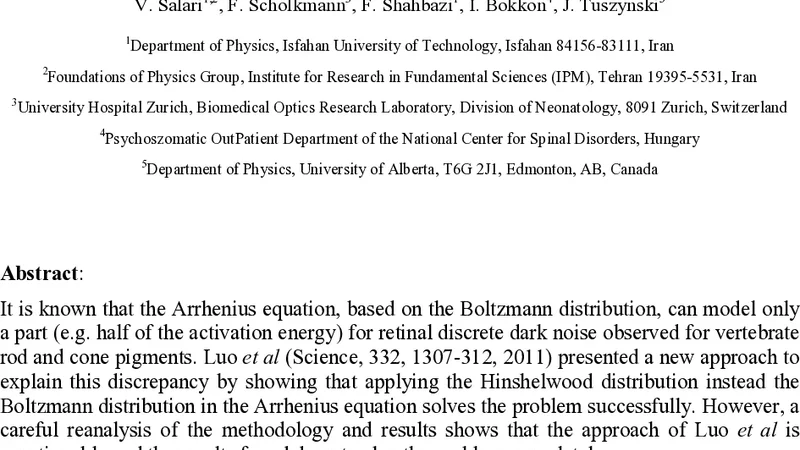 Comment on Activation of Visual Pigments by Light and Heat (Science 332,   1307-312, 2011)
