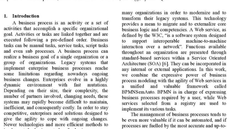 A multi-criteria service selection algorithm for business process   requirements