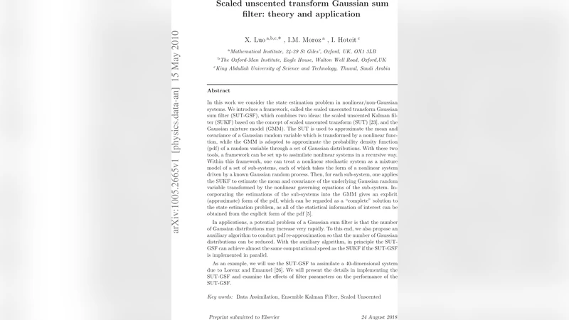 Scaled unscented transform Gaussian sum filter: theory and application