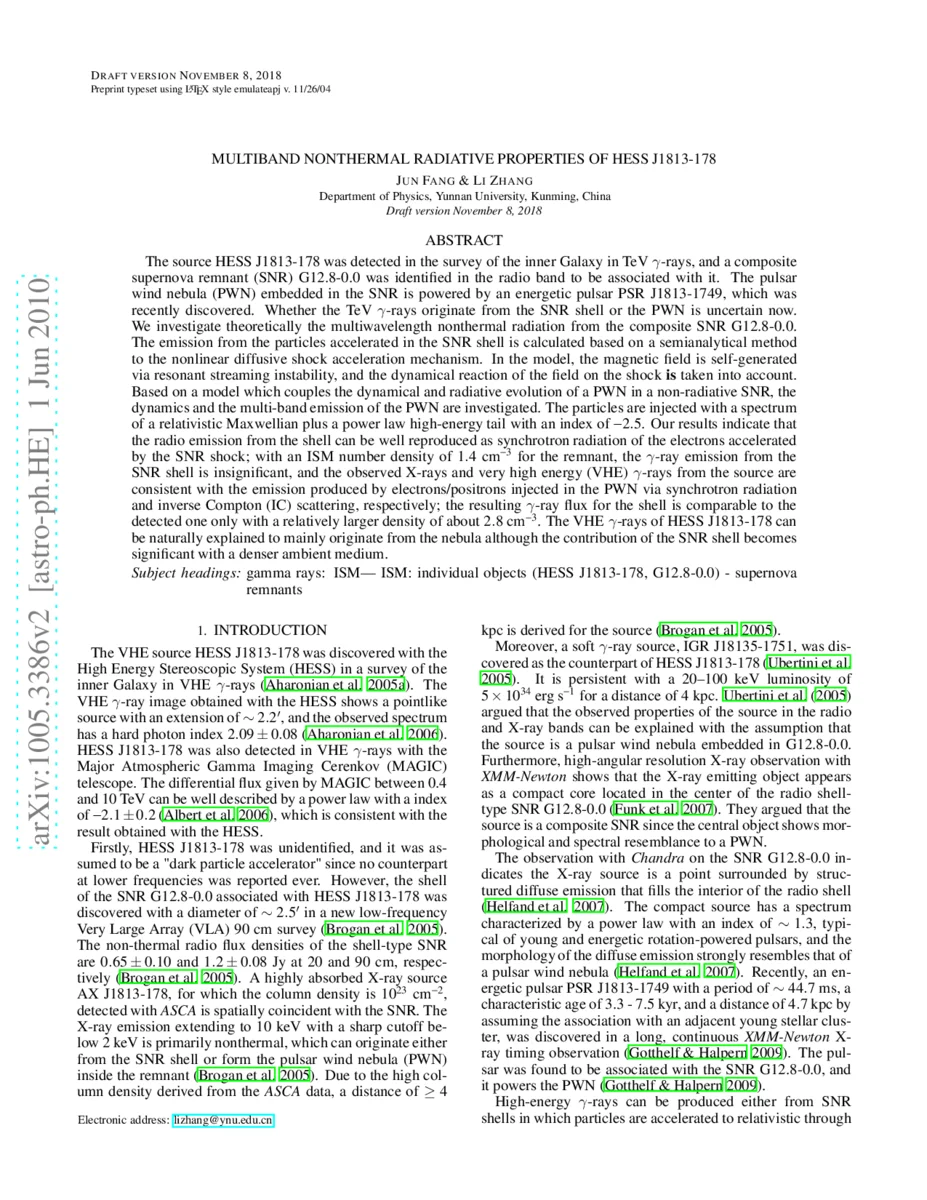 Multiband Nonthermal Radiative Properties of HESS J1813-178