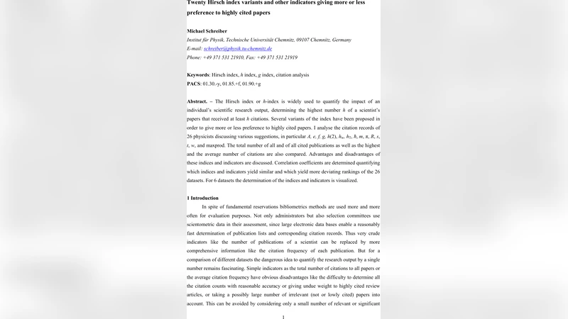 Twenty Hirsch index variants and other indicators giving more or less   preference to highly cited papers