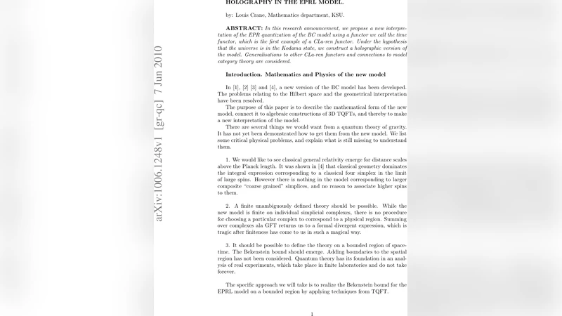 Holography in the EPRL Model