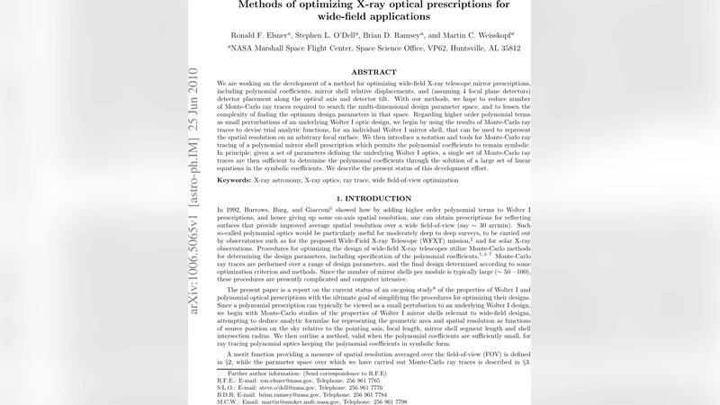 Methods of optimizing X-ray optical prescriptions for wide-field   applications