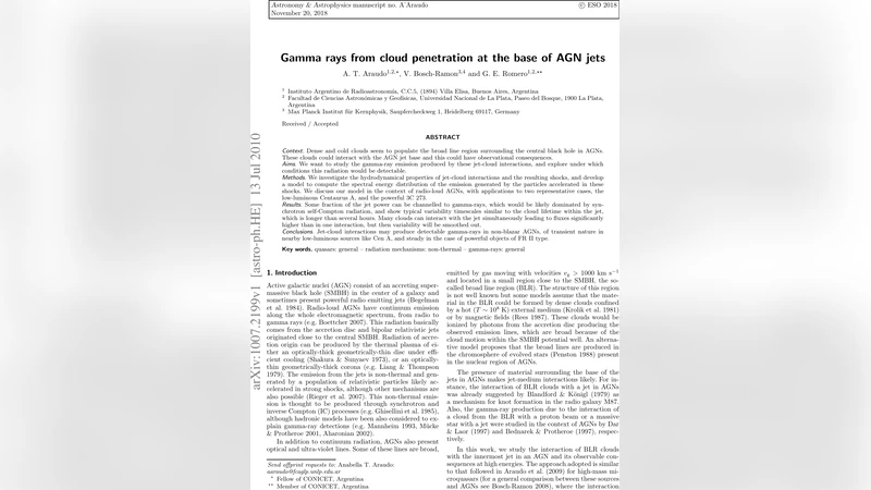 Gamma rays from cloud penetration at the base of AGN jets