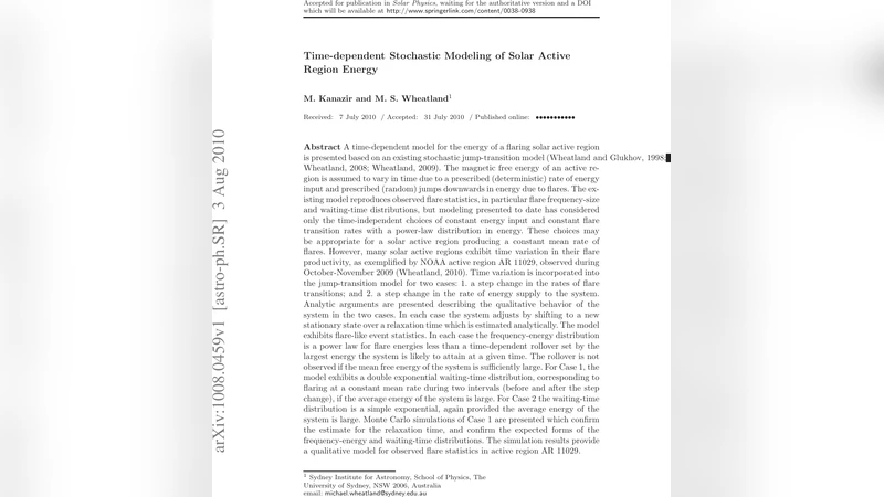 Time-dependent Stochastic Modeling of Solar Active Region Energy