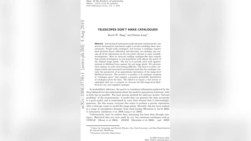 Telescopes dont make catalogues!