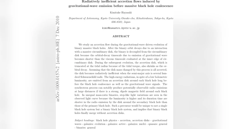 Radiatively inefficient accretion flows induced by gravitational-wave   emission before massive black hole coalescence