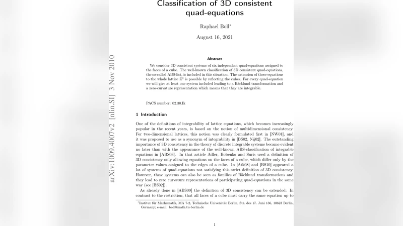 Classification of 3D consistent quad-equations