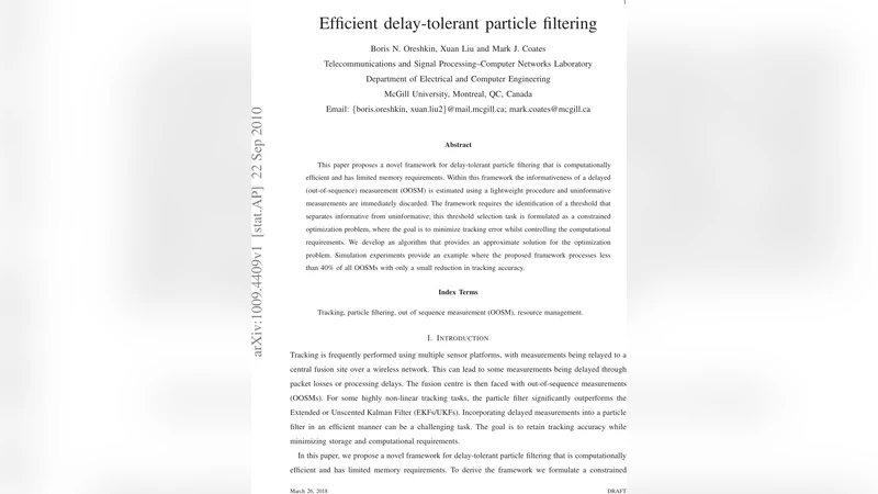 Efficient delay-tolerant particle filtering