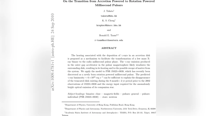 On the Transition from Accretion Powered to Rotation Powered Millisecond   Pulsars