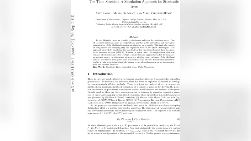The Time Machine: A Simulation Approach for Stochastic Trees