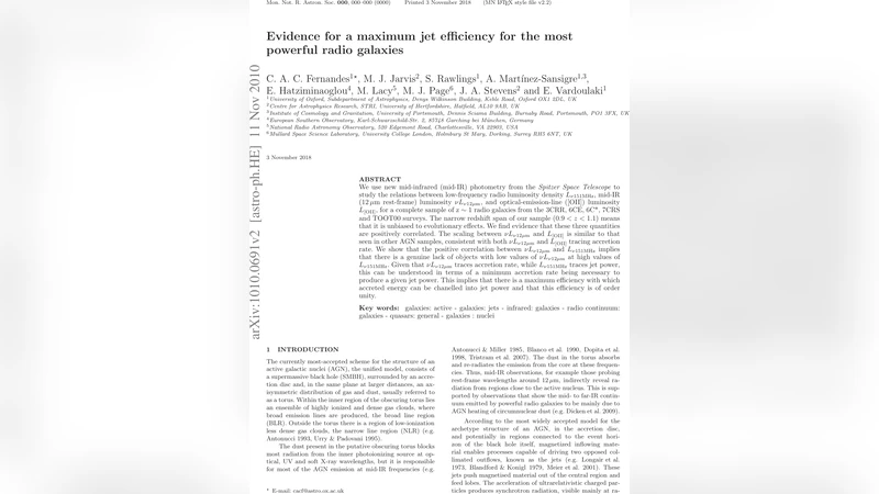Evidence for a maximum jet efficiency for the most powerful radio   galaxies