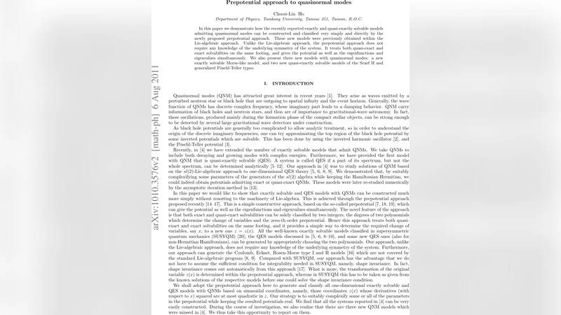 Prepotential approach to quasinormal modes