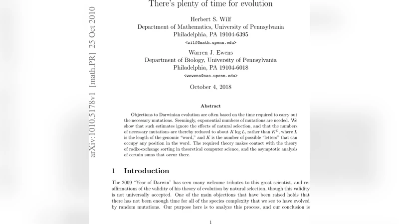 Theres plenty of time for evolution