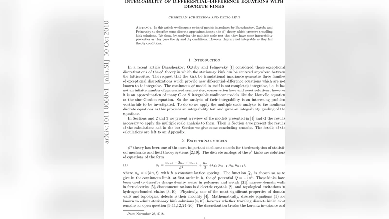 Integrability of Differential-Difference Equations with Discrete Kinks