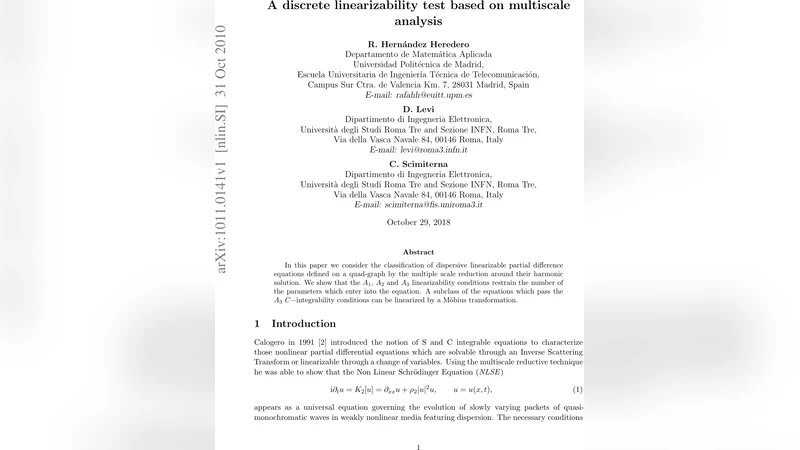 A discrete linearizability test based on multiscale analysis