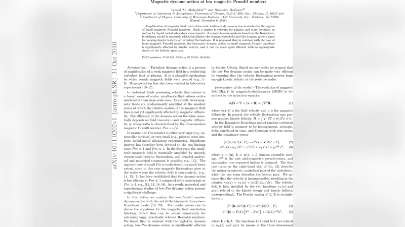 Magnetic dynamo action at low magnetic Prandtl numbers