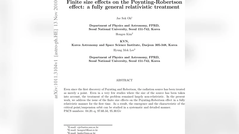 Finite size effects on the Poynting-Robertson effect: a fully general   relativistic treatment