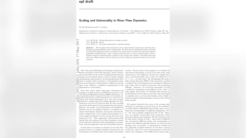 Scaling and Universality in River Flow Dynamics