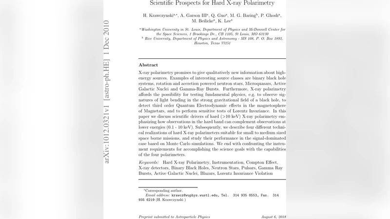 Scientific Prospects for Hard X-ray Polarimetry
