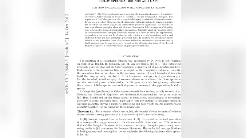 Orlov spectra: bounds and gaps