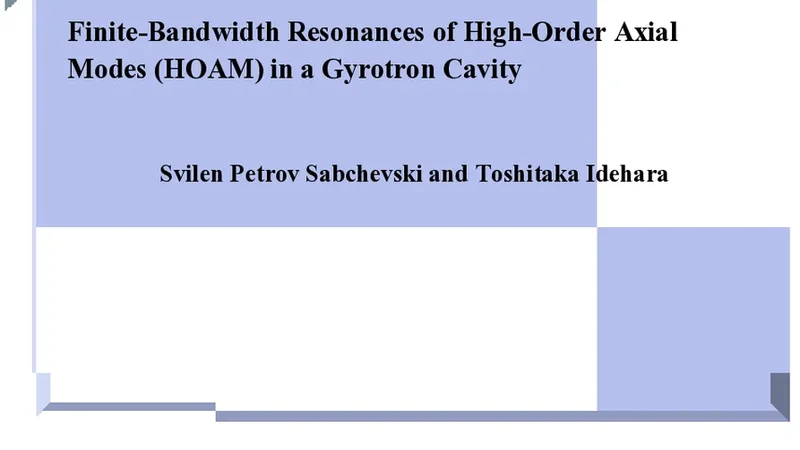 Finite-Bandwidth Resonances of High-Order Axial Modes (HOAM) in a   Gyrotron Cavity