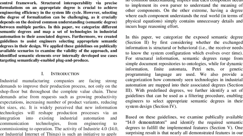Semantic Degrees for Industrie 4.0