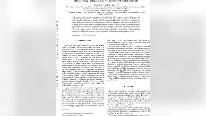 Efficient routing strategies in scale-free networks with limited   bandwidth