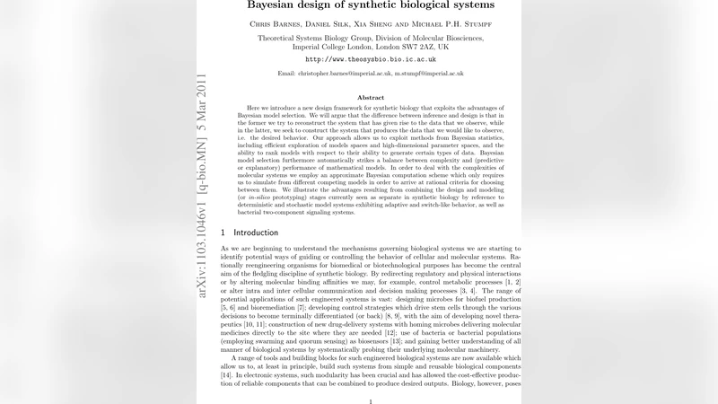 Bayesian design of synthetic biological systems