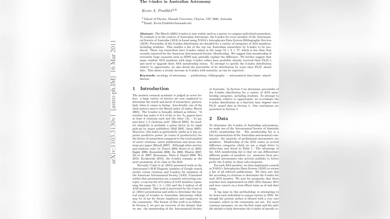 The h-index in Australian Astronomy