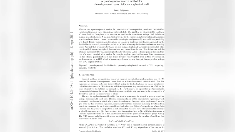 A pseudospectral matrix method for time-dependent tensor fields on a   spherical shell