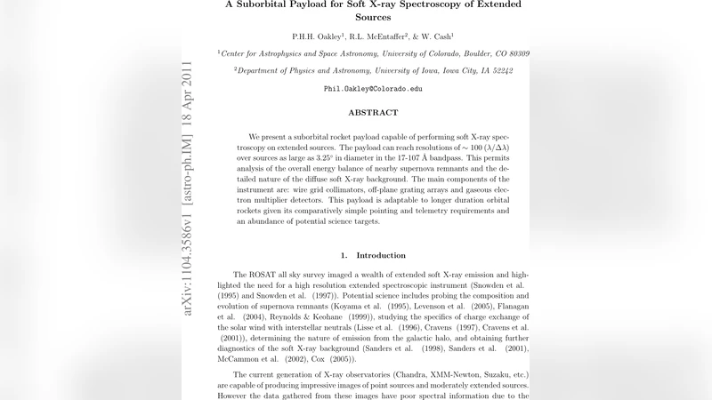 A Suborbital Payload for Soft X-ray Spectroscopy of Extended Sources