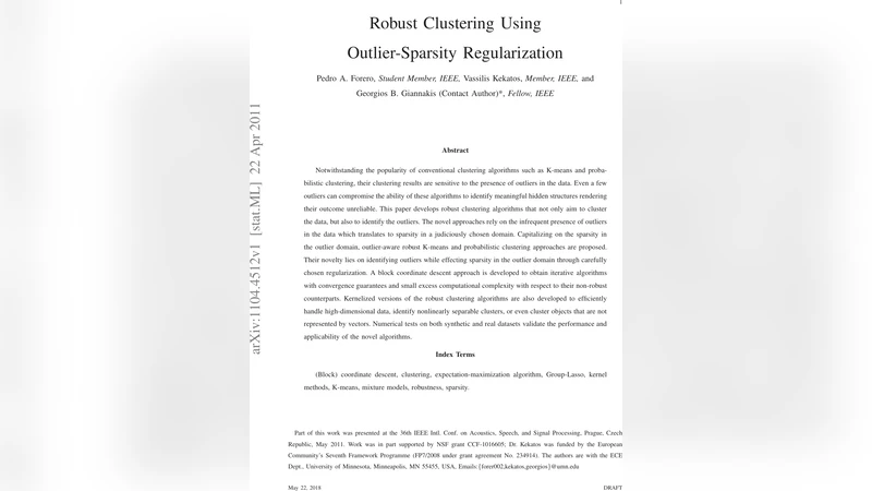 Robust Clustering Using Outlier-Sparsity Regularization