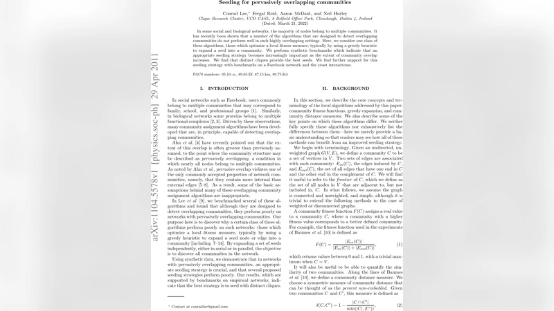Seeding for pervasively overlapping communities