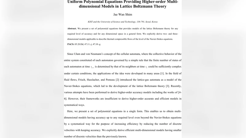 Uniform Polynomial Equations Providing Higher-order Multi-dimensional   Models in Lattice Boltzmann Theory