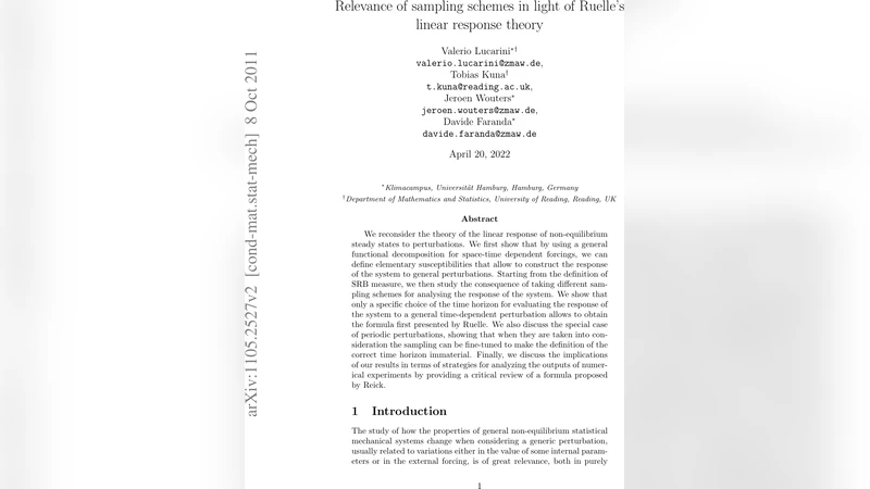 Relevance of sampling schemes in light of Ruelles linear response   theory