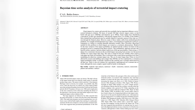 Bayesian time series analysis of terrestrial impact cratering