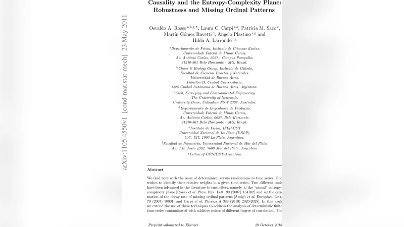 Causality and the Entropy-Complexity Plane: Robustness and Missing   Ordinal Patterns