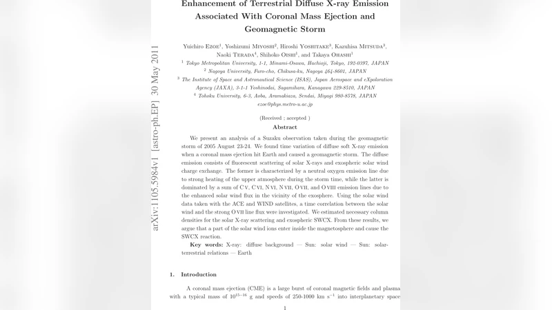 Enhancement of Terrestrial Diffuse X-ray Emission Associated With   Coronal Mass Ejection and Geomagnetic Storm