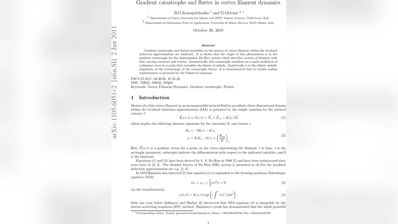 Gradient catastrophe and flutter in vortex filament dynamics